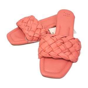 A New Day Target Carissa Coral Woven Slip On Slide Sandals NWT Women's Size 7.5
